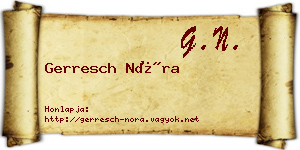 Gerresch Nóra névjegykártya